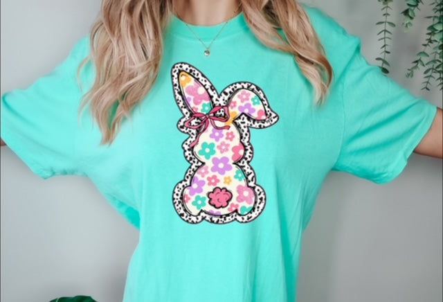 Floral Bunny Transfer  (ADD TRANSFER TO SHIRT PURCHASE!!)